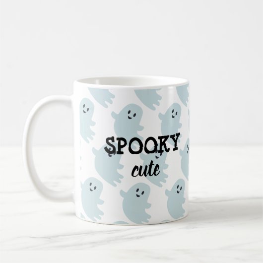 Baby Blue Ghost Halloween Spooky Niedlich Kaffeetasse (Links)