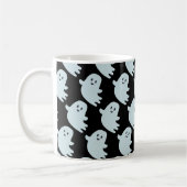 Baby Blue Ghosts Halloween auf Black Kaffeetasse (Links)