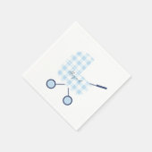 Baby Blue Gingham Baby Shower Serviette (Ecke)