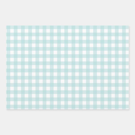 Baby Blue Gingham Geschenkpapier Set (Vorderseite)