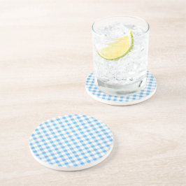 Baby Blue Gingham Getränkeuntersetzer