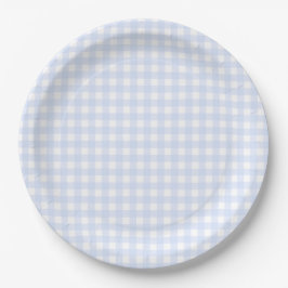 Baby Blue Gingham Kariert Pappteller