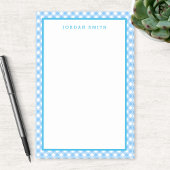 Baby Blue Gingham mit Border Post-it Klebezettel