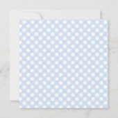 Baby Blue Gingham Pattern Baby Dusche Einladung (Rückseite)