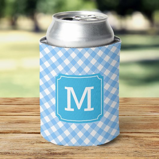 Baby Blue Gingham Personalize Monogram Dosenkühler