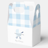Baby Blue Gingham Pram Baby Shower Geschenkschachtel (Geöffnet)