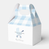 Baby Blue Gingham Pram Baby Shower Geschenkschachtel (Vorderseite)