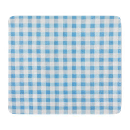 Baby Blue Gingham Schneidebrett