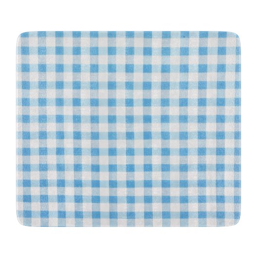 Baby Blue Gingham Schneidebrett (Vorderseite)