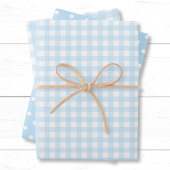 Baby Blue Gingham und Polka Dots. Geschenkpapier Set