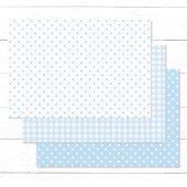 Baby Blue Gingham und Polka Dots Mixed Muster. Geschenkpapier Set