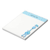 Baby Blue Giraffe Baby Shower Theme Notizblock (Rotiert)