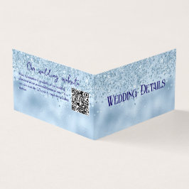 Baby Blue Glitzer and Foil Wedding Card Visitenkarten