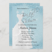 Baby Blue Glitzer Brautparty Einladung (Vorne/Hinten)