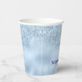 Baby Blue Glitzer & Foil Wedding Paper Cups Pappbecher (Rechts)