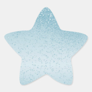 Baby Blue Glitzer Stern-Aufkleber