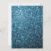 Baby blue Glitzern Sweet 16 elegante Schrift Einladung (Rückseite)