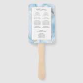 Baby Blue Gold Agate Wedding Program Fächer (Rückseite)