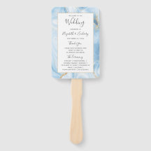 Baby Blue Gold Agate Wedding Program