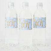 Baby Blue Gold Baby Dusche Wasserflaschen Labels Wasserflaschenetikett (Flaschen)