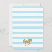 Baby Blue & Gold Carousel Boy Baby Dusche Einladung (Rückseite)