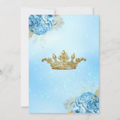 Baby Blue Gold Floral Tiara Quinceanera Einladung (Rückseite)