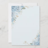 Baby Blue Gold Quinceñera Butterfly Princess Einladung (Rückseite)