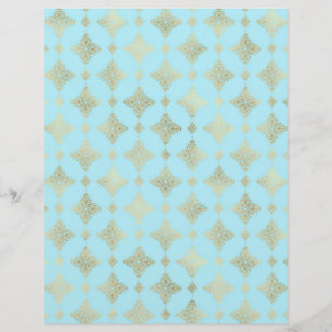 Baby Blue & Gold Zwei Muster Scrapbook Paper