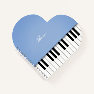 Baby Blue Grand Piano Music Keyboard Custom Notizblock