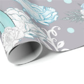 BABY BLUE & GRAY BABY ITEMS RAINBOWS STARTEN GESCHENKPAPIER (Rolleneckpunkt)