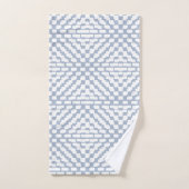 Baby Blue Gray Triangle Pattern Badhandtuch Set (Handtuch)