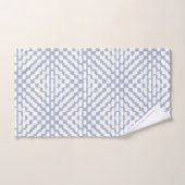 Baby Blue Gray Triangle Pattern Badhandtuch Set (Handtuch)