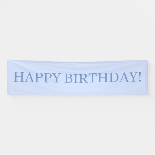 Baby Blue Happy Birthday Banner (Horizontal)