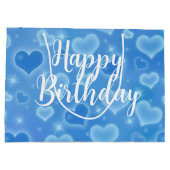Baby Blue Happy Birthday Große Geschenktasche Große Geschenktüte (Rückseite)