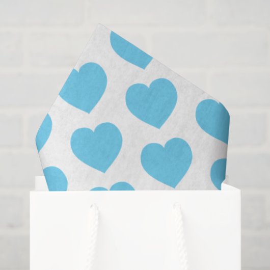 Baby Blue Hearts Modern Sweet Love Notes Fun Seidenpapier (Geschenktüte)