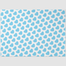 Baby Blue Hearts Modern Sweet Love Notes Fun Seidenpapier