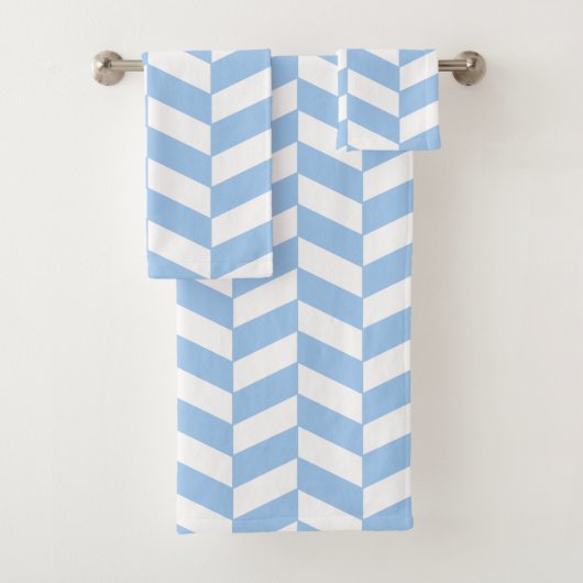 Baby Blue Herringbone Badhandtuch Set (Insitu)