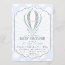 Baby Blue Hot Air Balloon Baby Dusche