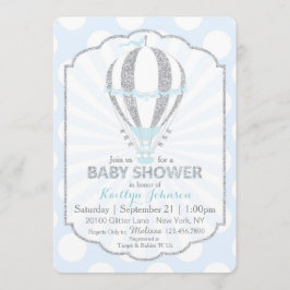 Baby Blue Hot Air Balloon Baby Dusche Einladung