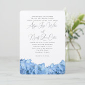 Baby Blue Hydrangea Custom Wedding Einladungen (Stehend Vorderseite)