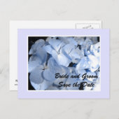 Baby Blue Hydrangea Save the Date Ankündigungspostkarte (Vorne/Hinten)