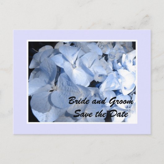 Baby Blue Hydrangea Save the Date Ankündigungspostkarte (Vorderseite)