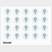 Baby Blue Ice Creme Cone Runder Aufkleber (Blatt)