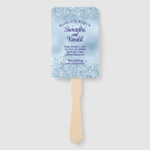 Baby Blue Imitats Glitzer and Foil Wedding Program Fächer (Vorderseite)