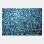 Baby Blue Imitats Glitzer Glitzern Geschenkpapier Set (Vorderseite)