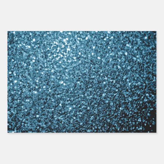 Baby Blue Imitats Glitzer Glitzern Geschenkpapier Set (Vorderseite)