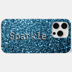 Baby Blue Imitats Glitzer Glitzern Ihr Text Case-Mate iPhone Hülle