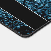 Baby Blue Imitats Glitzer Glitzern Monogram Schreibtischunterlage (Ecke)