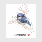Baby Blue Jay Bird Custom-Cut Vinyl Sticker (Blatt)