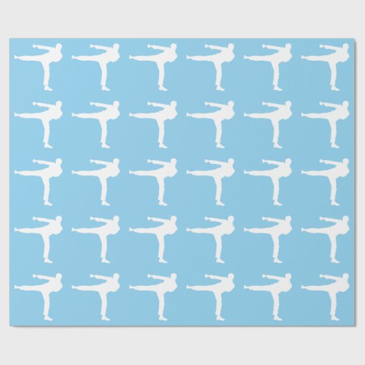 Baby Blue Karate Geschenkpapier (Flach)
